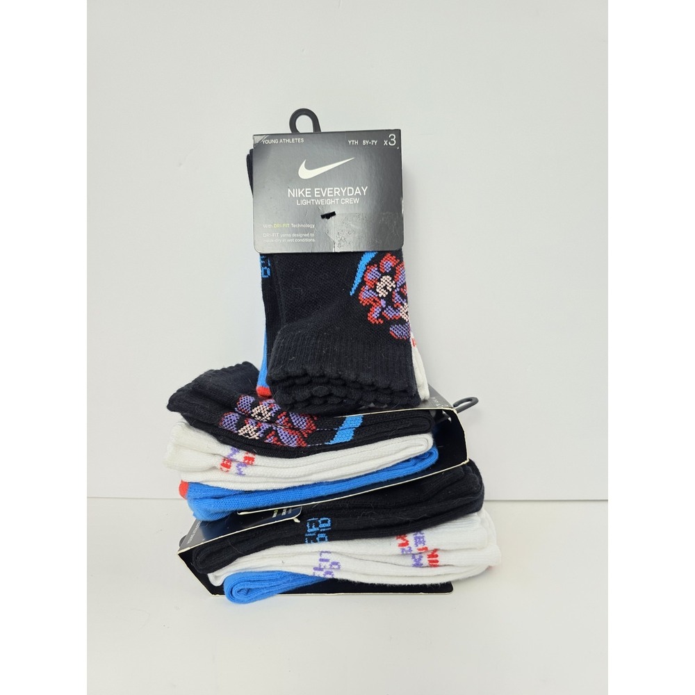 Nike Everyday Lightweight Crew Socks Youth 5-7years 3 pairs x 3 packs NWT